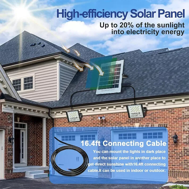 300W LED Solar Street Light Outdoor Flood Lamp Dusk To Dawn Waterproof