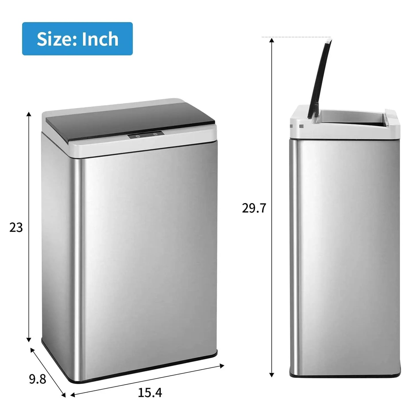 Automatic Touchless Trash Can Stainless Steel With Lid For Home Office