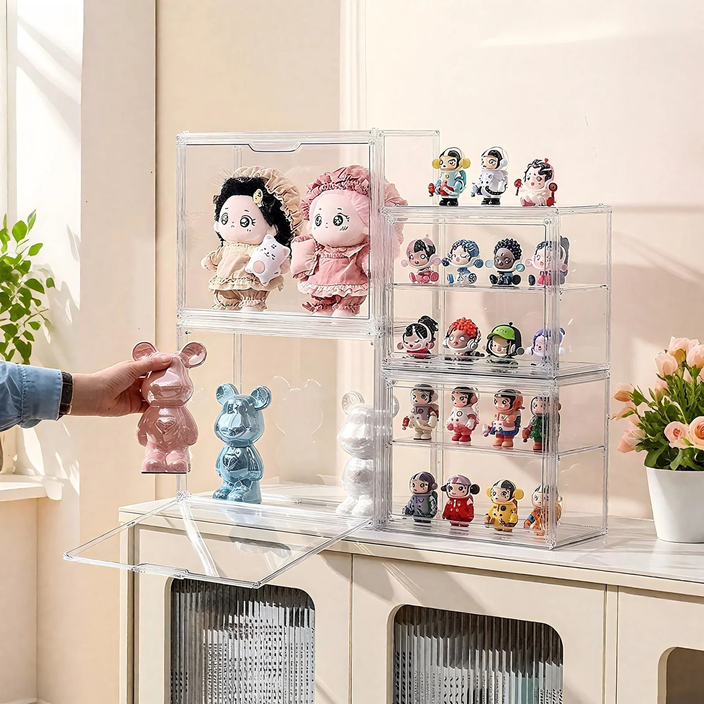 Transparent Doll Display Box For Figures And Collectibles Wall Mounted