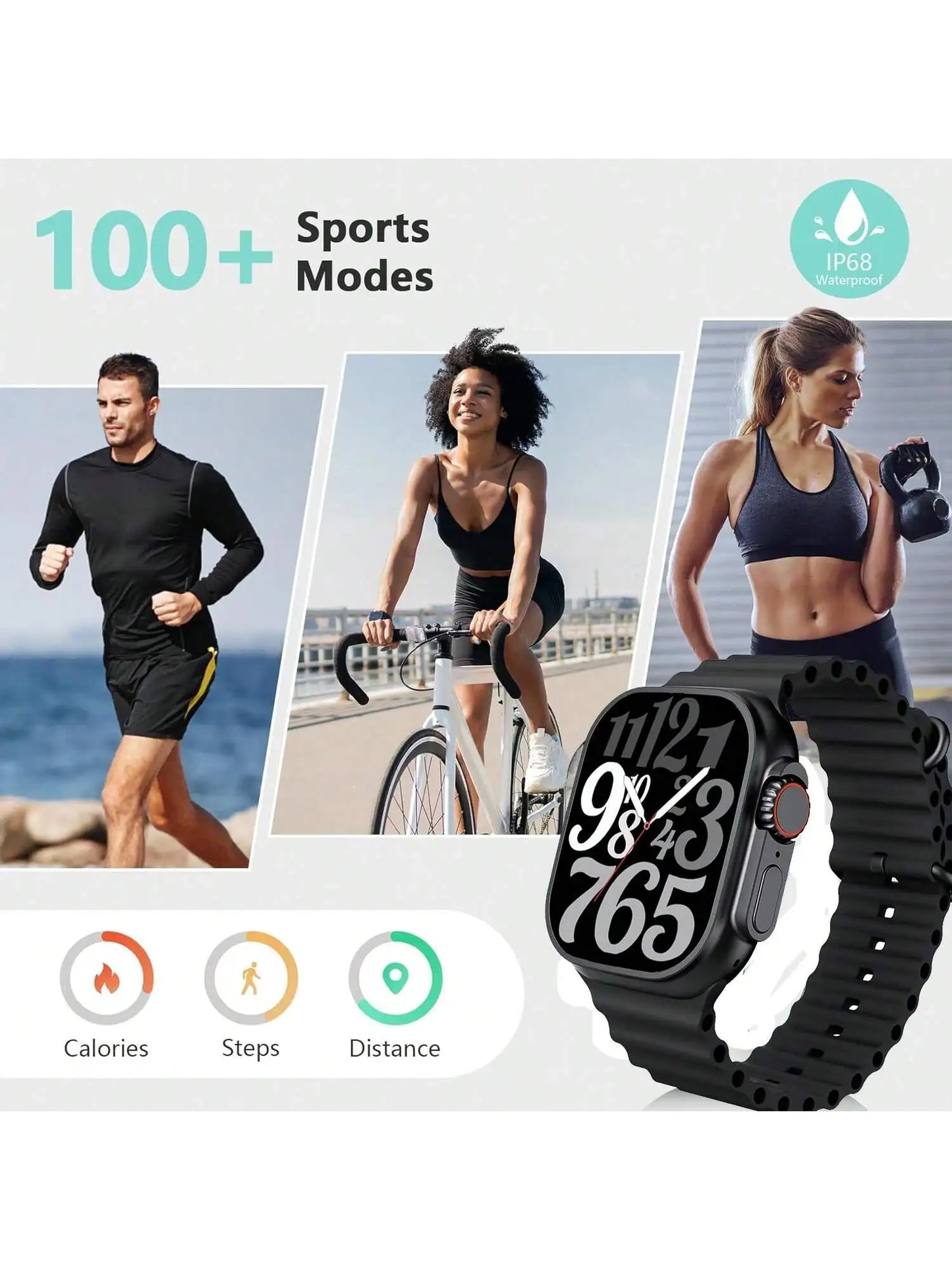 Smartwatch For Men And Women With Case 7 Bands Bluetooth Calling