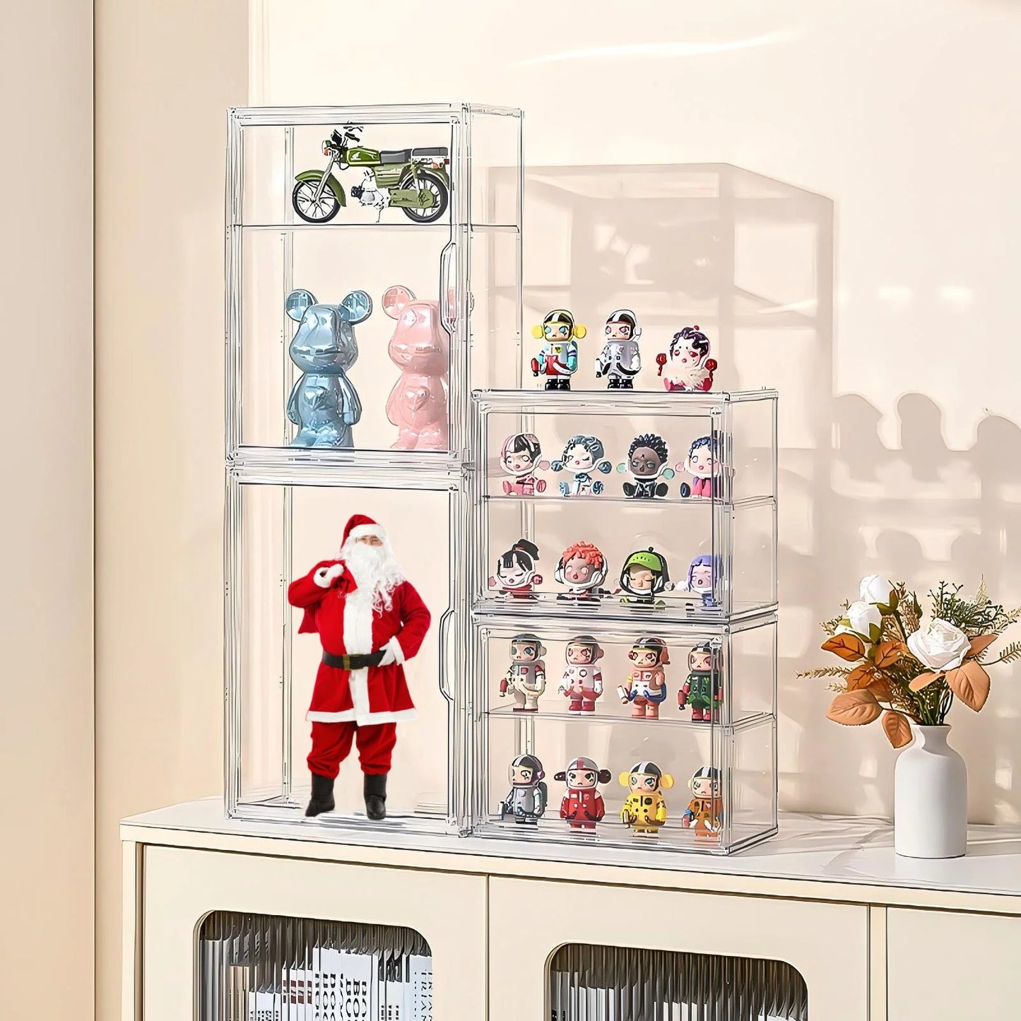Transparent Doll Display Box For Figures And Collectibles Wall Mounted