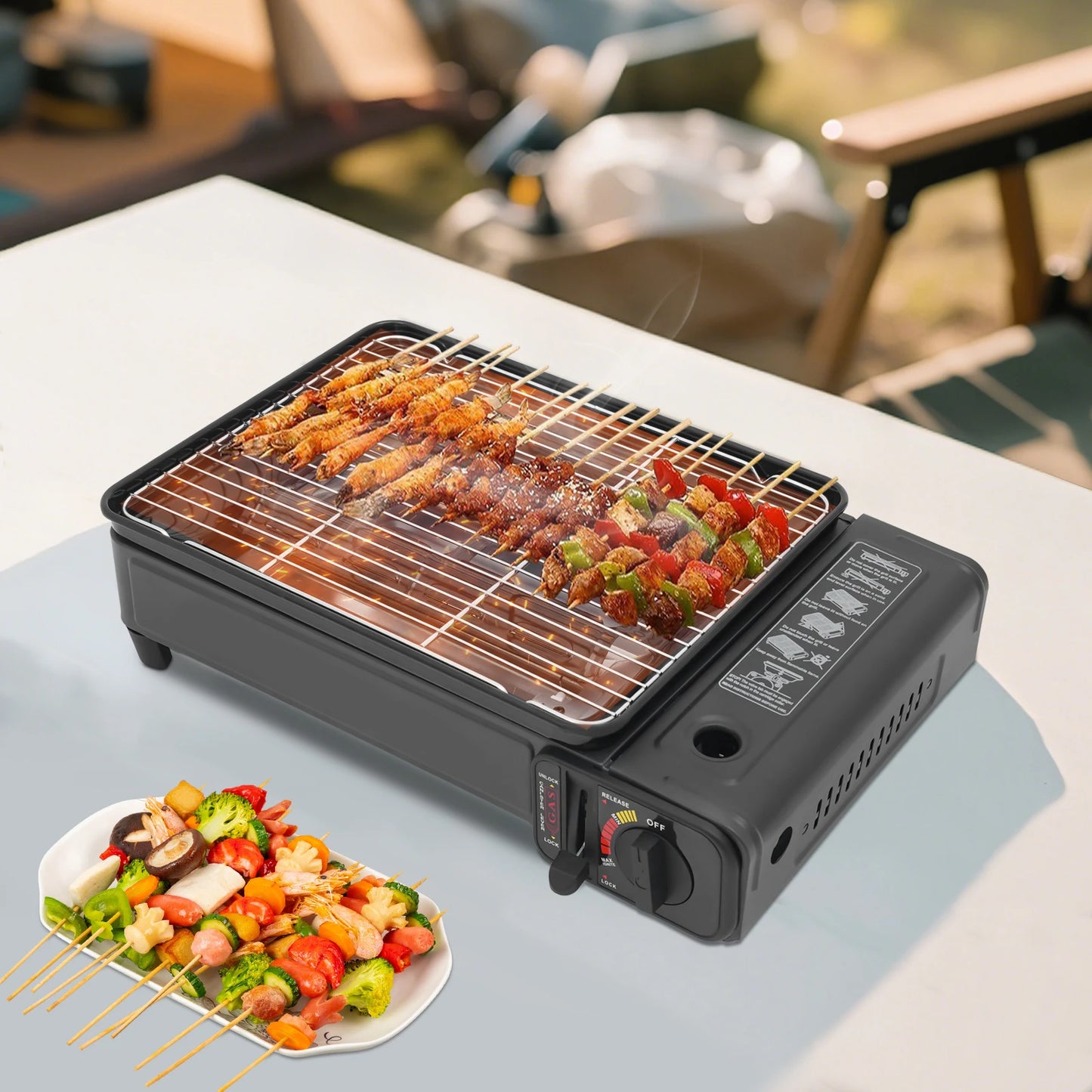 2.2KW Portable LPG Butane Gas Grill Stove for Camping