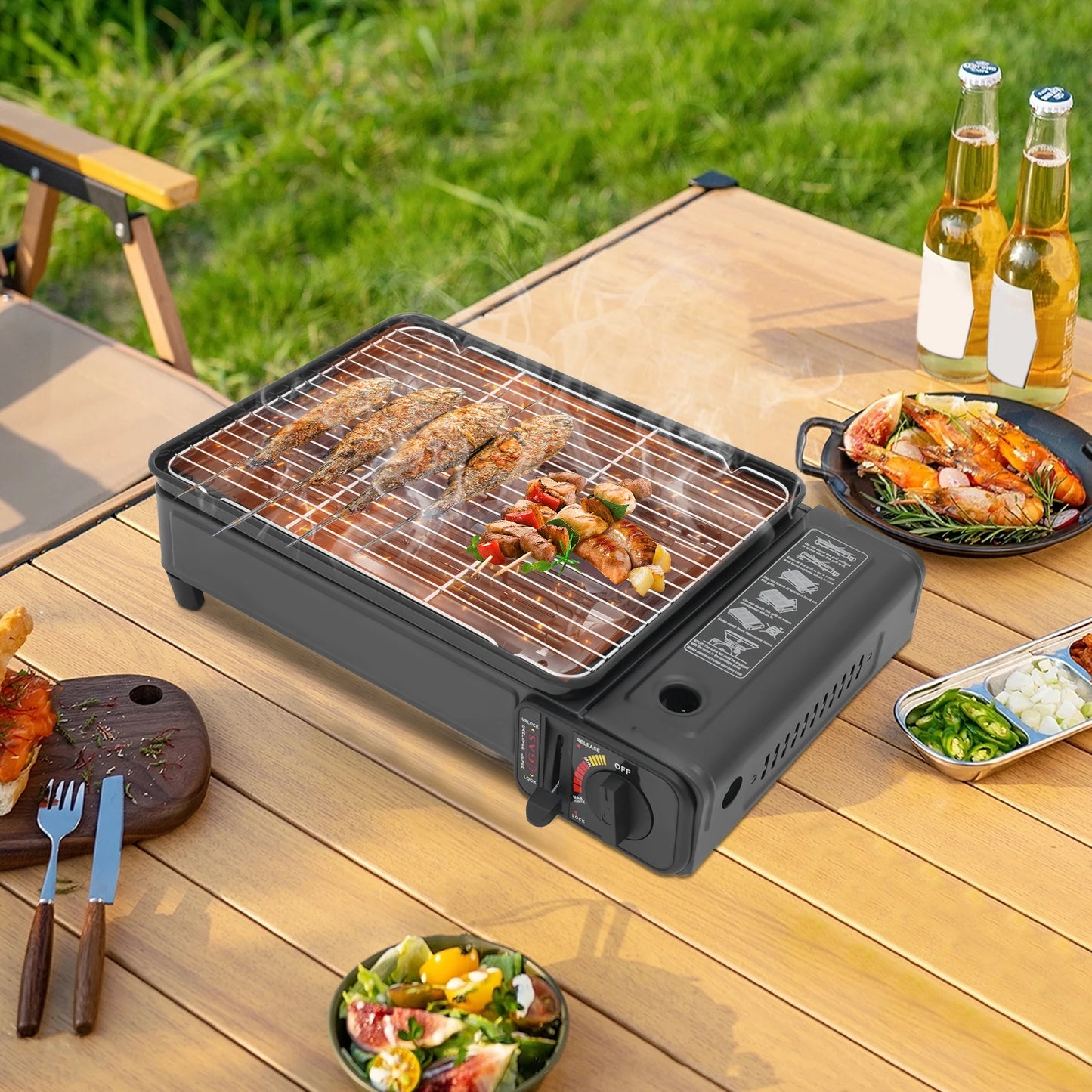 2.2KW Portable LPG Butane Gas Grill Stove for Camping