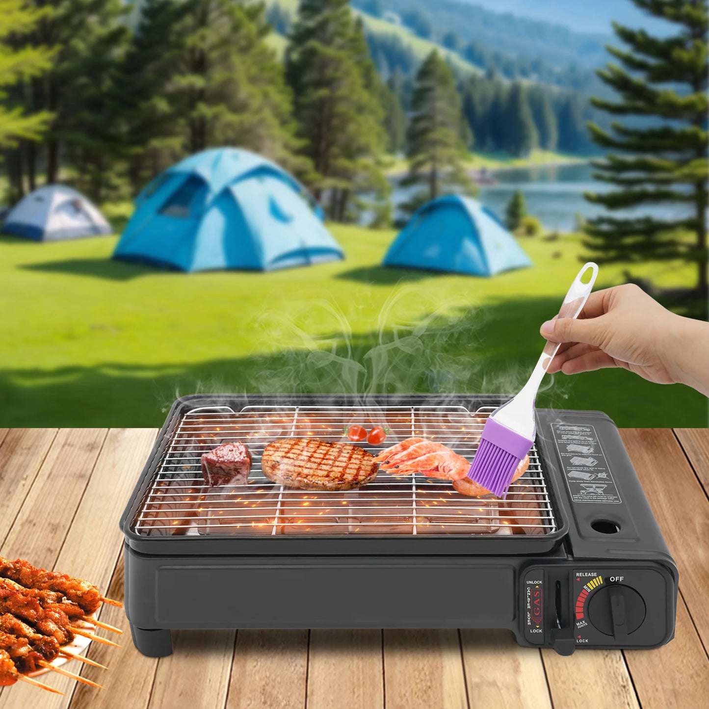 2.2KW Portable LPG Butane Gas Grill Stove for Camping