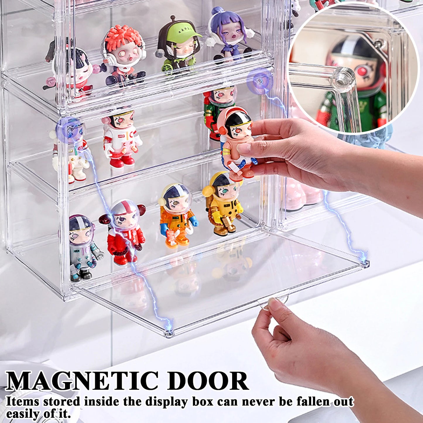 Transparent Doll Display Box For Figures And Collectibles Wall Mounted