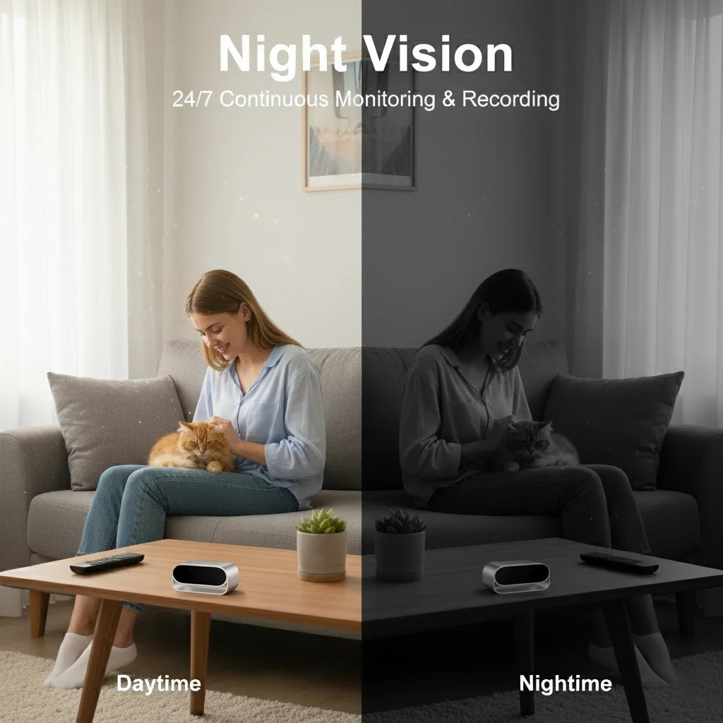 4K WiFi Clock Camera With Night Vision And Motion Detection
