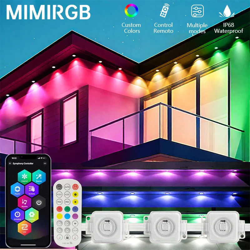 MIMIRGB Outdoor Eaves Lights LED String With App Control