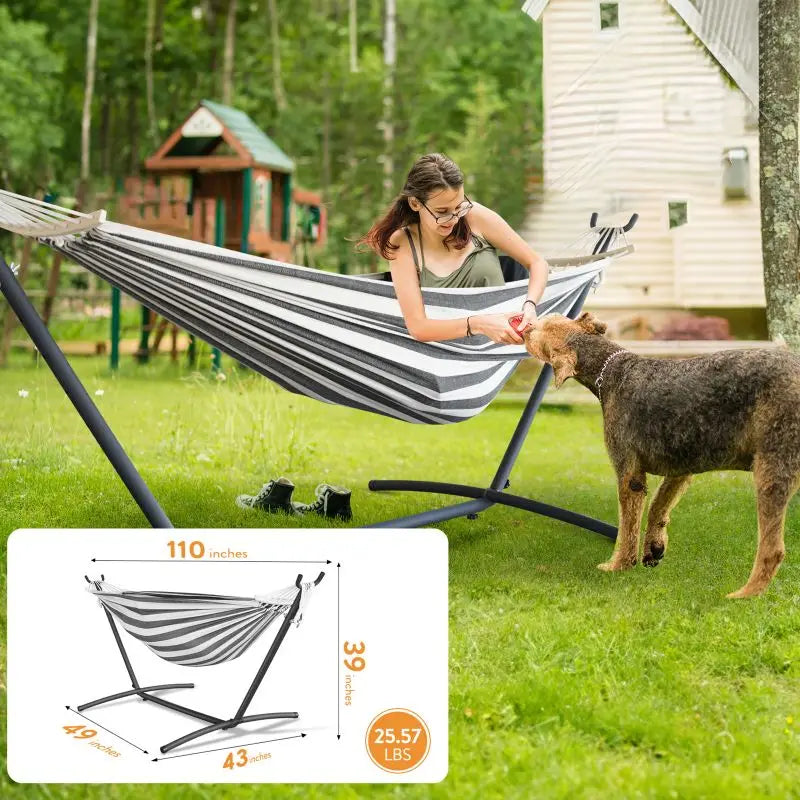 GYROOR Adjustable Stand Hammock With 600lb Capacity