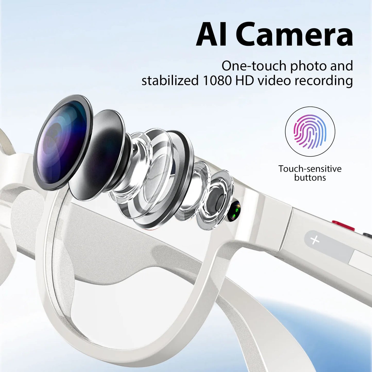 AI Glasses With Dual Cameras Video Wireless Long Battery Life S1