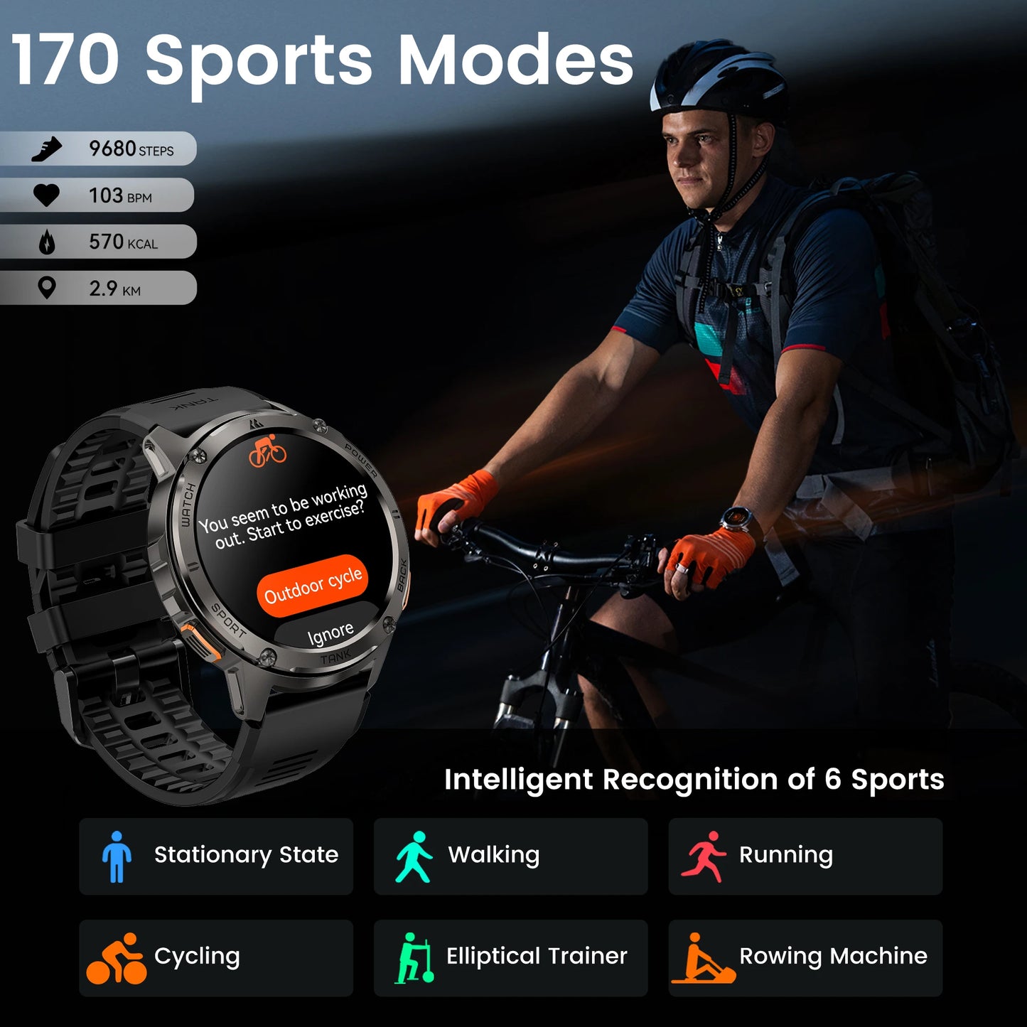 KOSPET Tank T3 Smart Watch For Men With AMOLED Display AI Voice