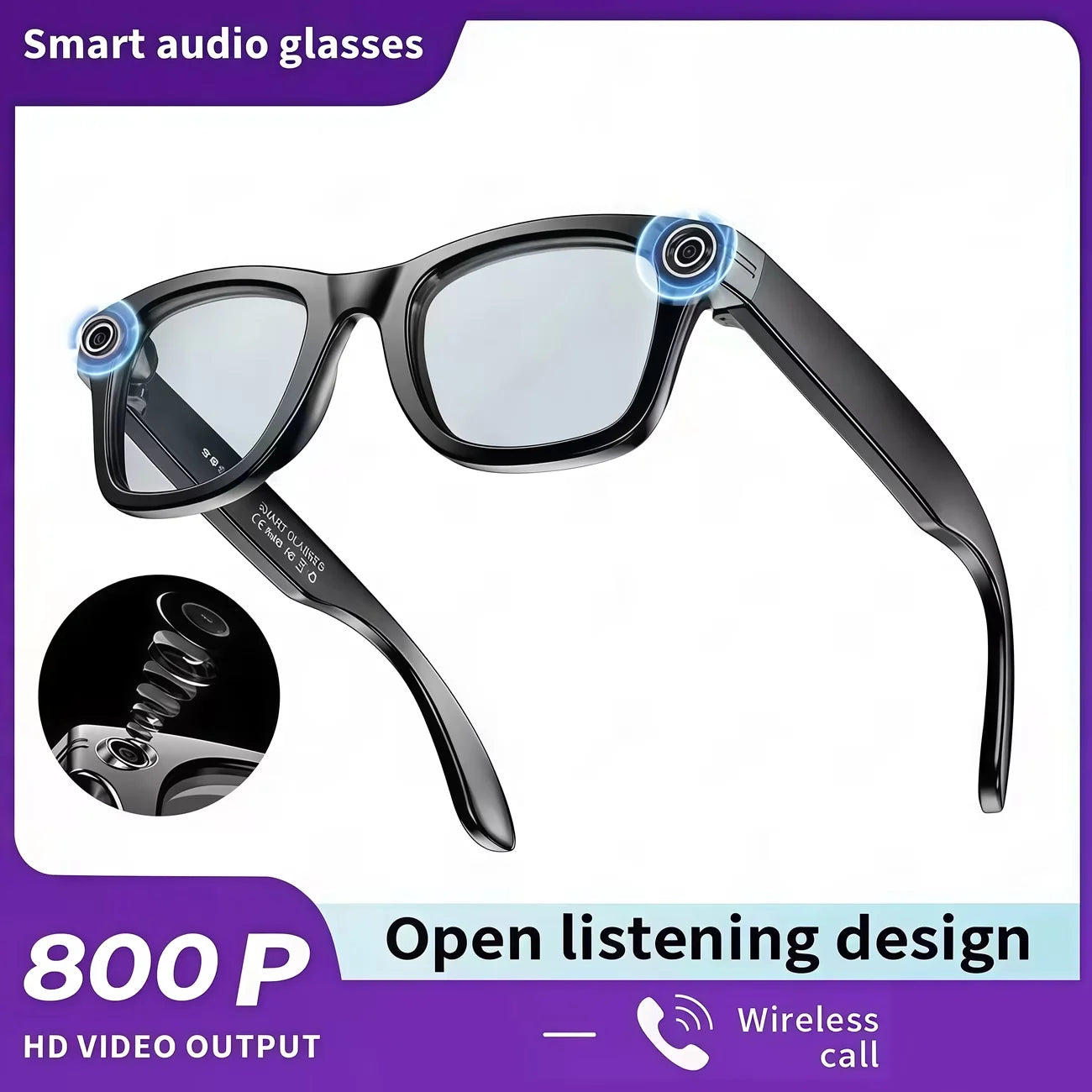 Giinova AI Smart Video Glasses With 8MP Camera And 1080P