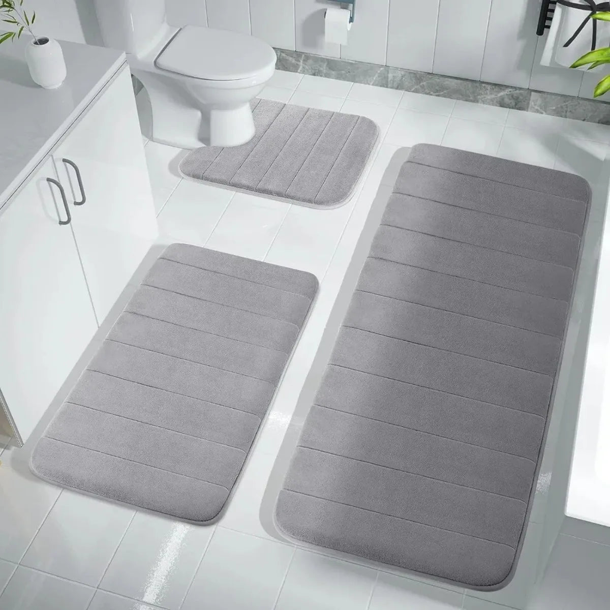 Diamri Non Slip Bath Mat Coral Fleece Cotton Super Absorbent