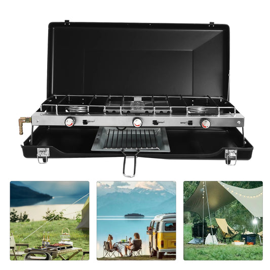 Portable Gas Camping Stove for Outdoor Cooking and Grilling