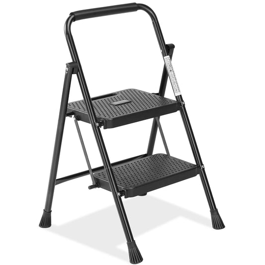 JHK Folding Step Ladder Stool With Anti Slip Pedals