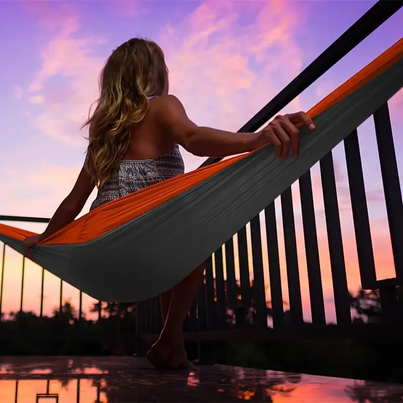 Portable Nylon Camping Hammock For Outdoors And Backpacking