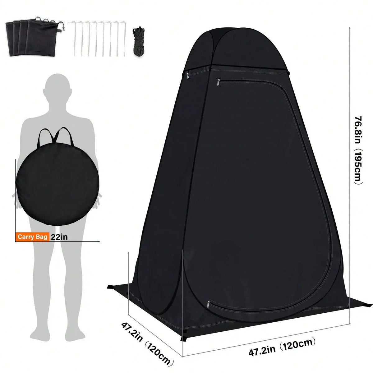 Pop Up Outdoor Camping Privacy Tent for Toilets and Changing