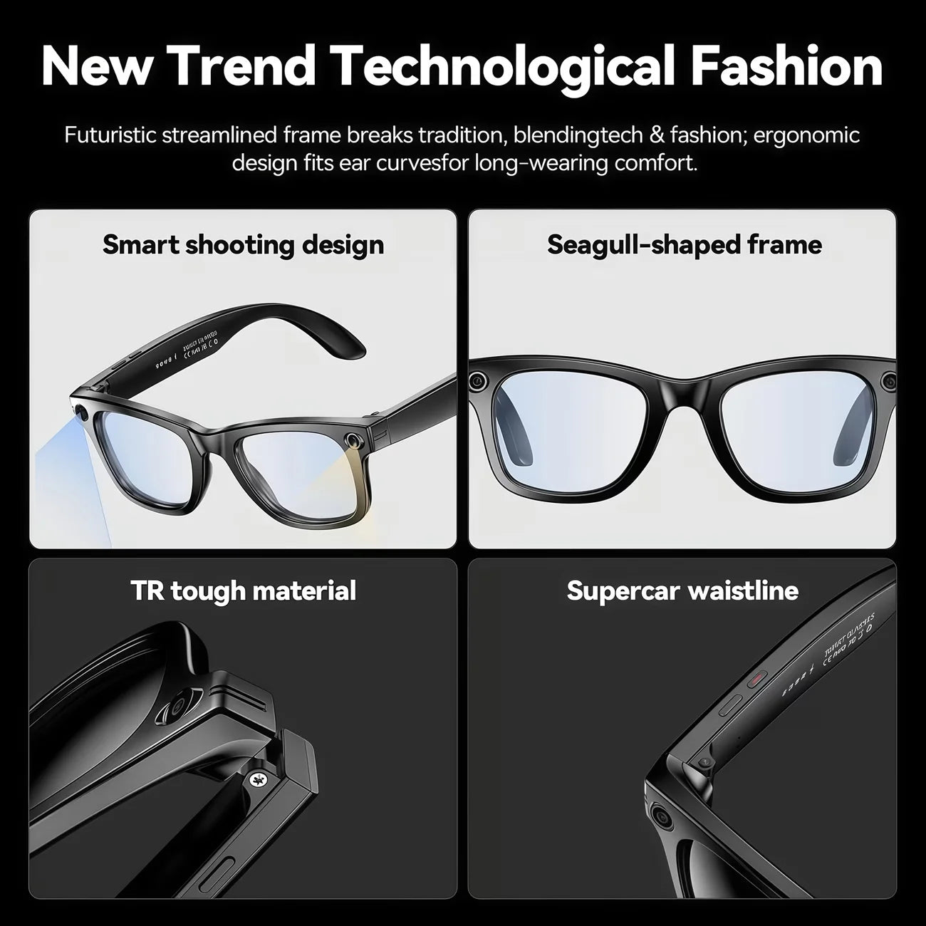 Giinova AI Smart Video Glasses With 8MP Camera And 1080P