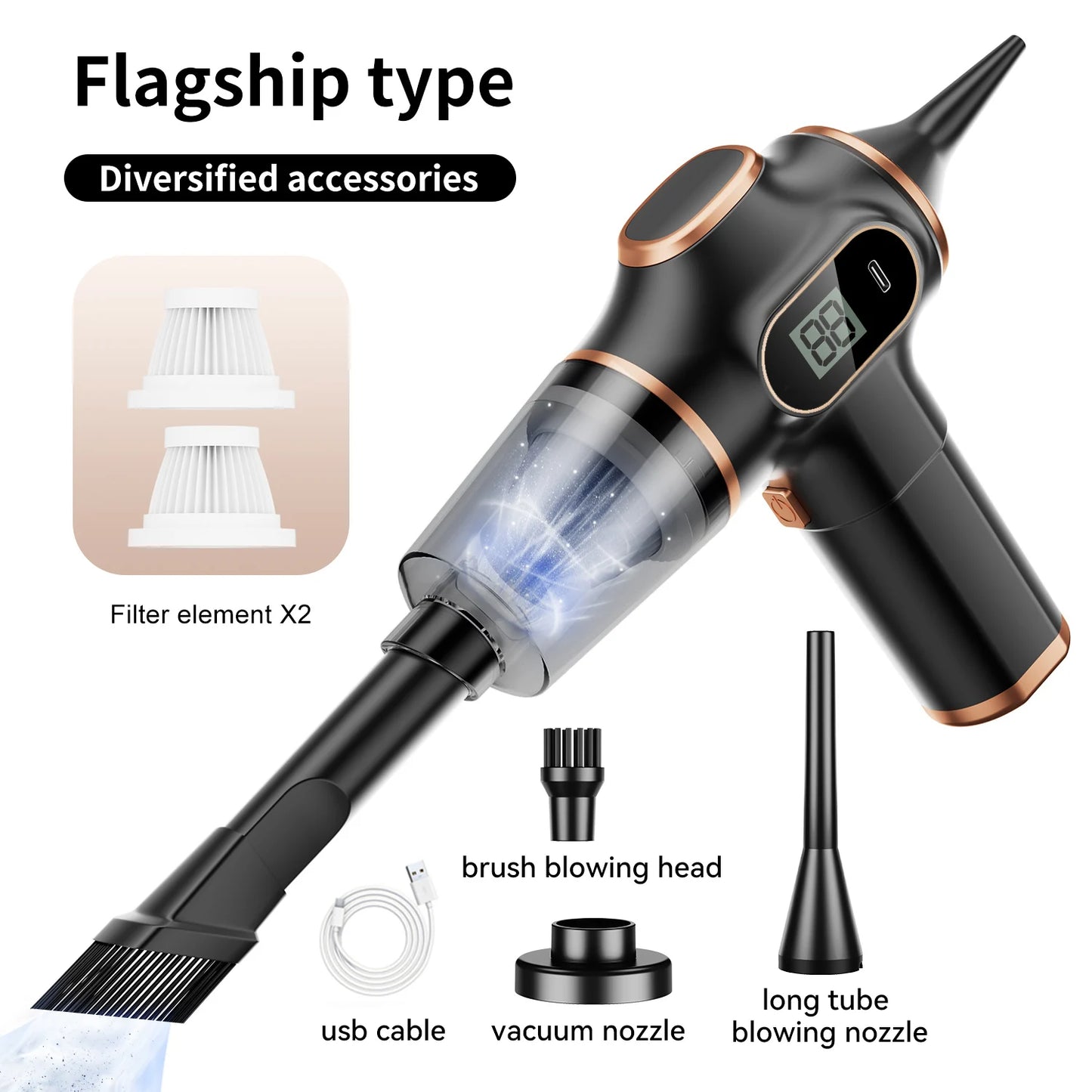 ABS Wireless Car Vacuum Cleaner For Home And Auto Use