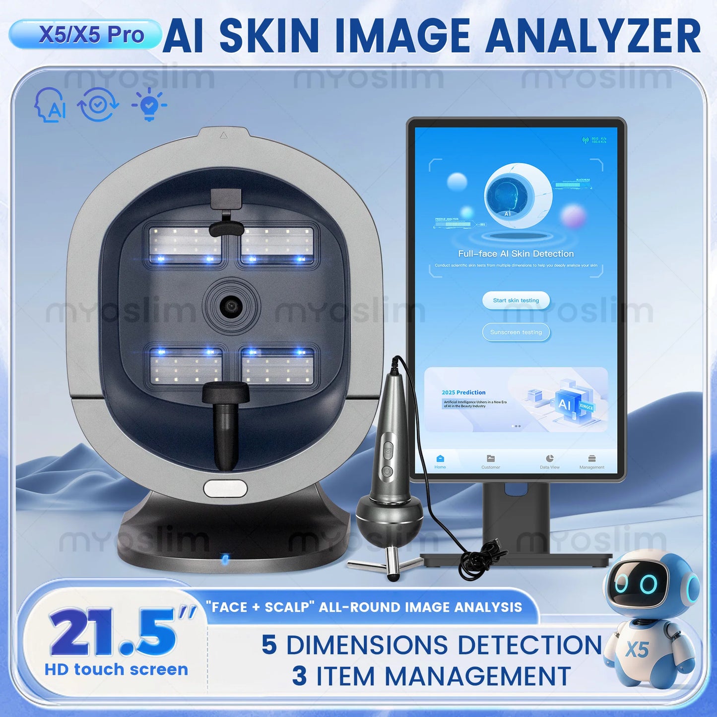 NON X5 Pro 3D Magic Skin Analyzer AI Mirror Device