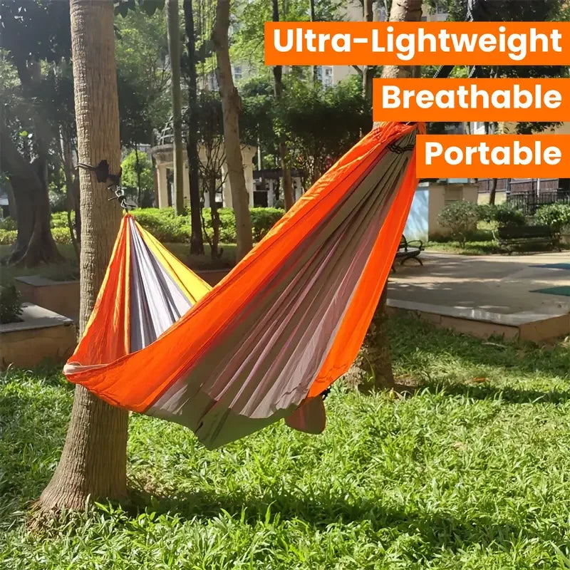 Portable Nylon Camping Hammock For Outdoors And Backpacking