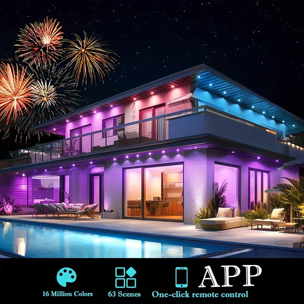 MIMIRGB Outdoor Eaves Lights LED String With App Control