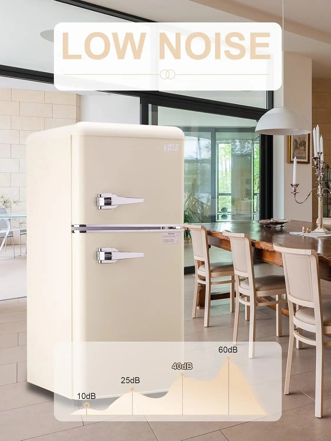 Krib Bling Compact Refrigerator With Freezer Retro Mini Fridge