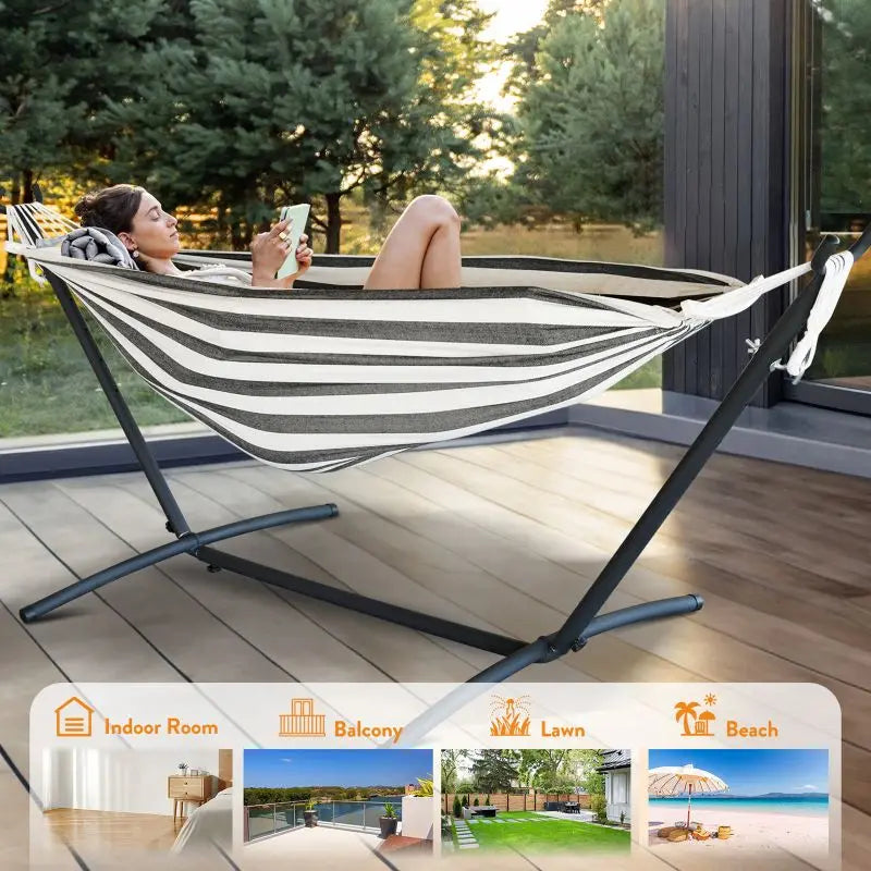 GYROOR Adjustable Stand Hammock With 600lb Capacity