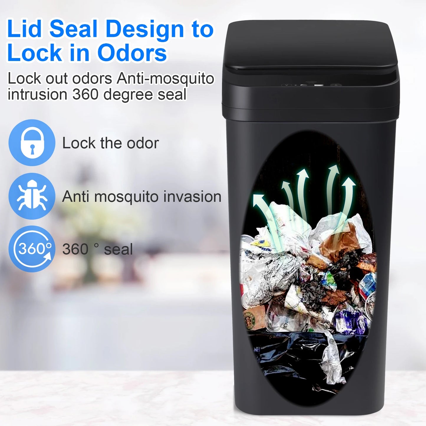 Automatic Touchless Motion Sensor Trash Can Two Pack Slim Design