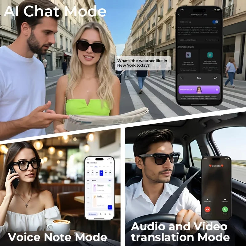 Giinova AI Smart Video Glasses With 8MP Camera And 1080P