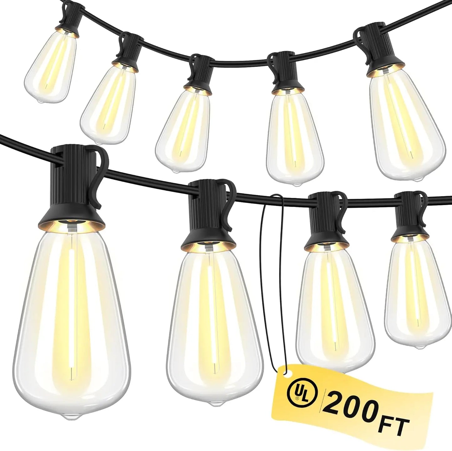 MIMIRGB 150Ft LED Outdoor String Lights Dimmable Waterproof Patio