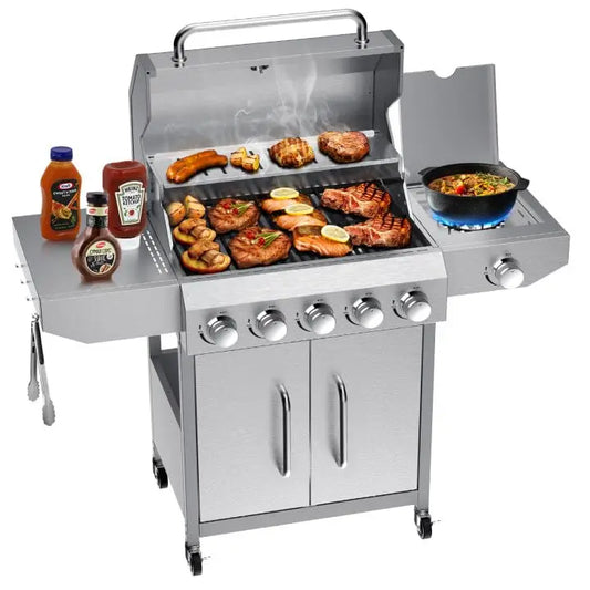 BestFire 68000 BTU 5 Burner Propane Grill Stainless Steel Grates