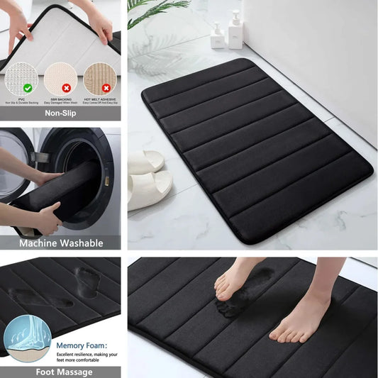 Diamri Non Slip Bath Mat Coral Fleece Cotton Super Absorbent