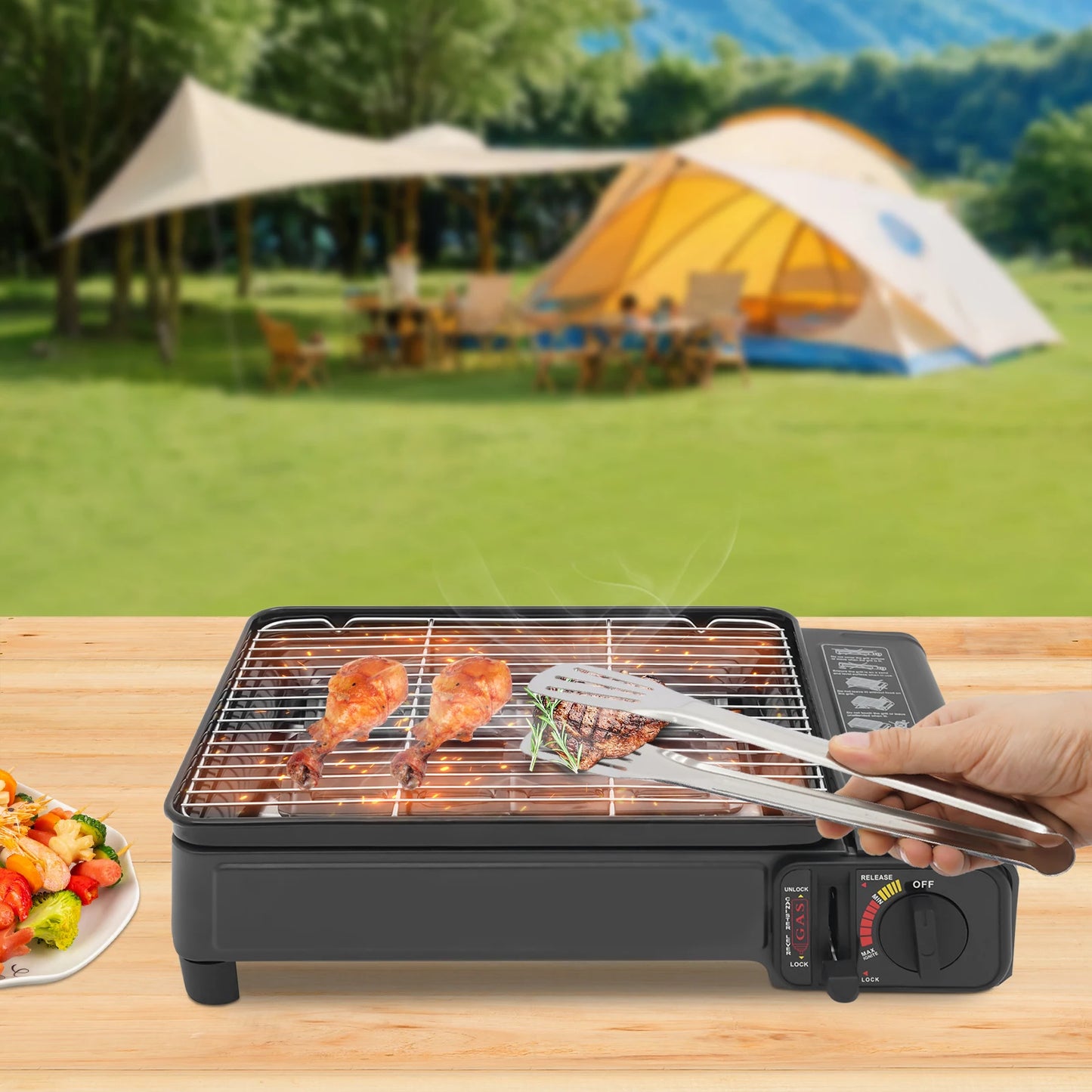 2.2KW Portable LPG Butane Gas Grill Stove for Camping