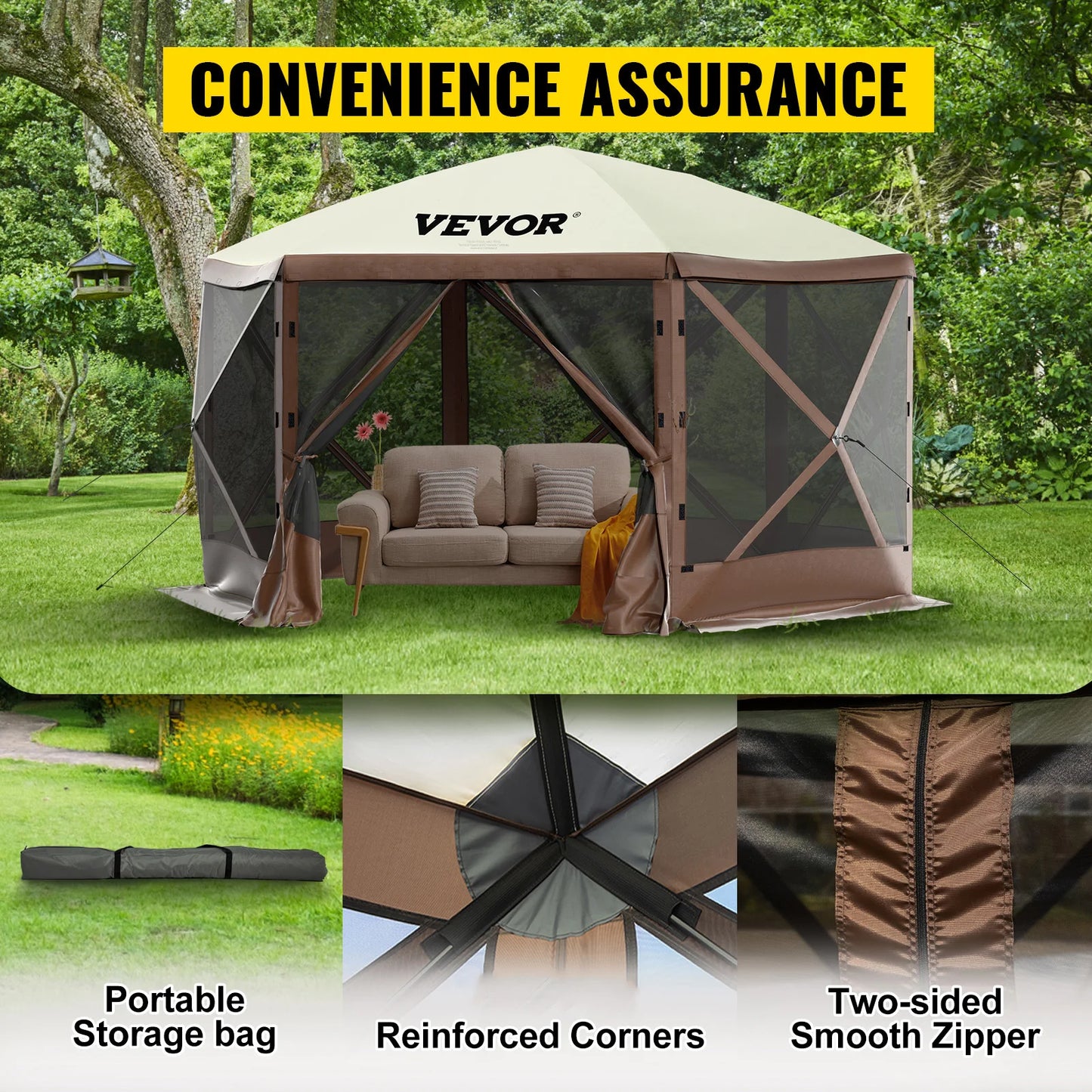 SucceBuy Pop Up Camping Gazebo Canopy Shelter For Outdoor Shade