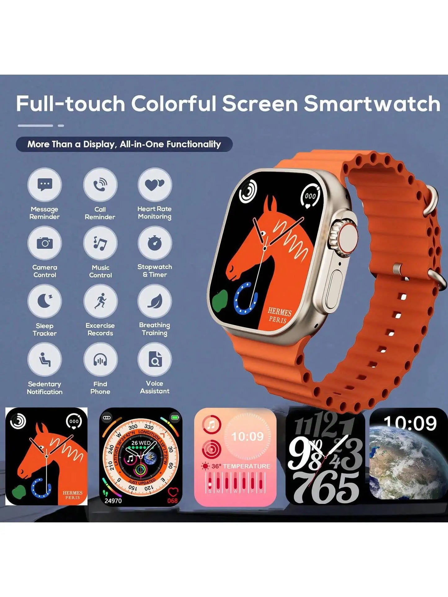 Smartwatch For Men And Women With Case 7 Bands Bluetooth Calling