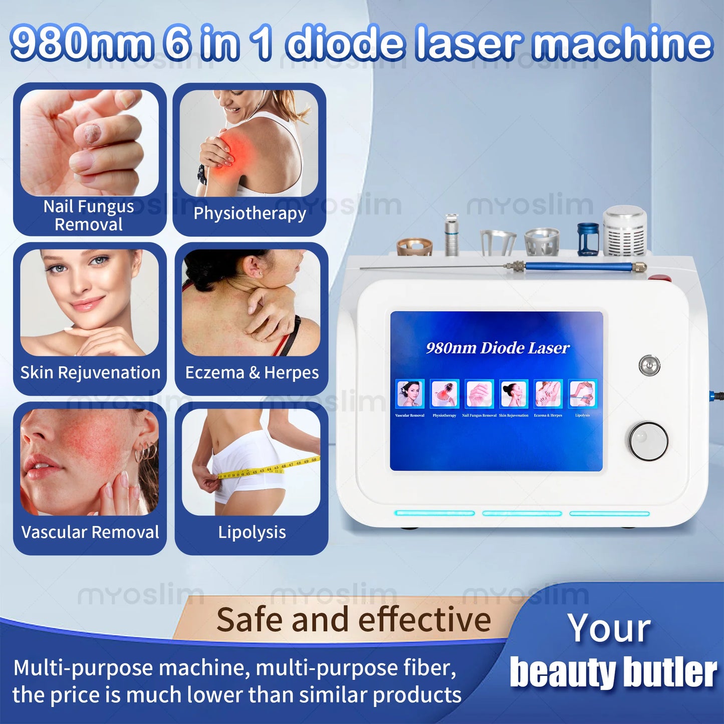 980 Nm Diode Laser Machine For Skin Vein And Nail Fungus Removal