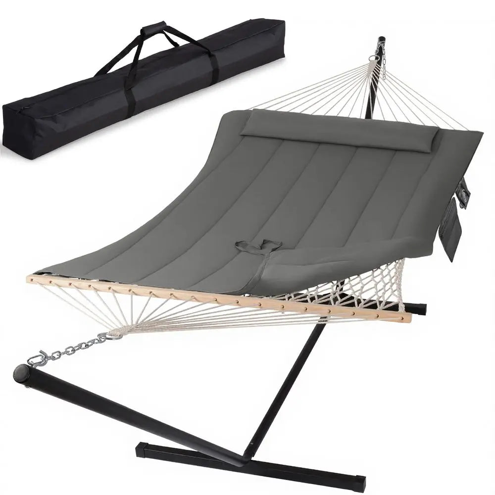 MBVM Outdoor Hammock With Stand Carrying Bag And Quilted Pad